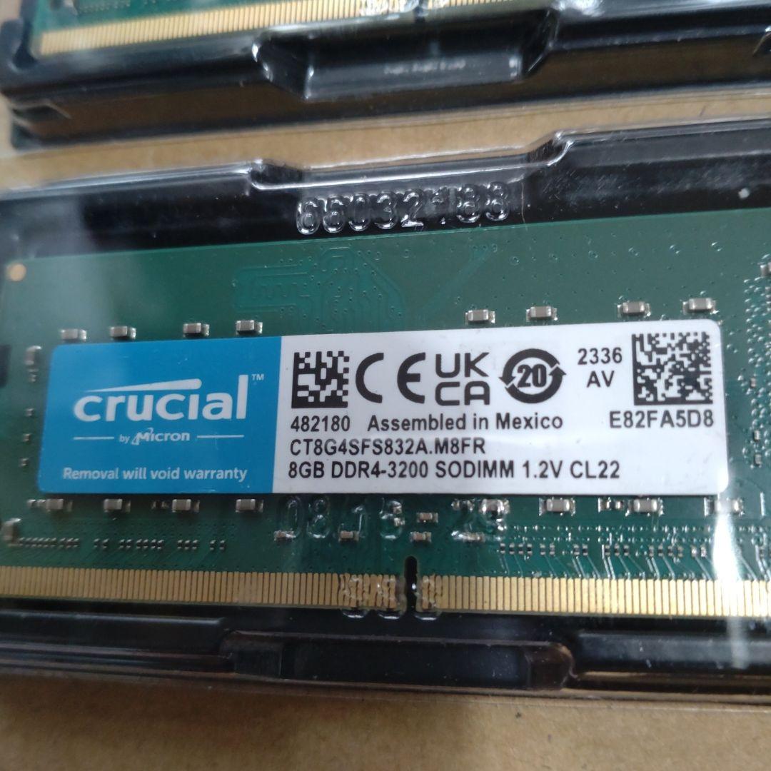 crucial 8GB x 2枚組 DDR4-3200 ノートPC 用メモリー