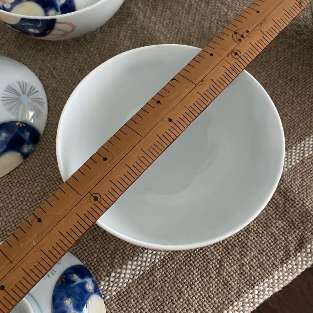 【レア】オールド深川 蓋付　手書き　富士印 松竹梅 払子結び紋 瑠璃 明治大正期