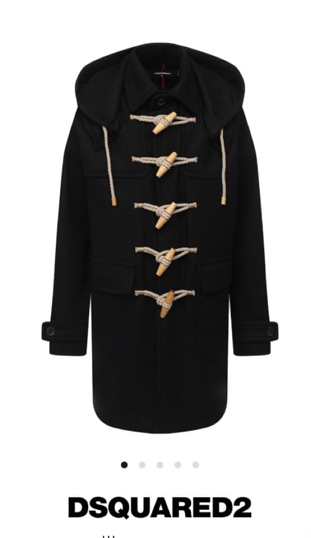 定価¥28万円 DSQUARED2 20AW ダッフル コート ウール黒48美品