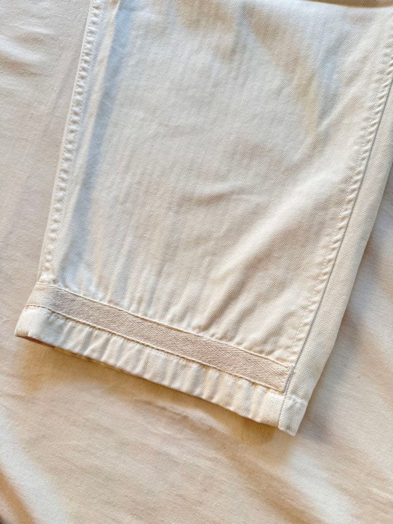 Nigel Cabourn LYBROオーバーオール ヘリンボーン　52 白