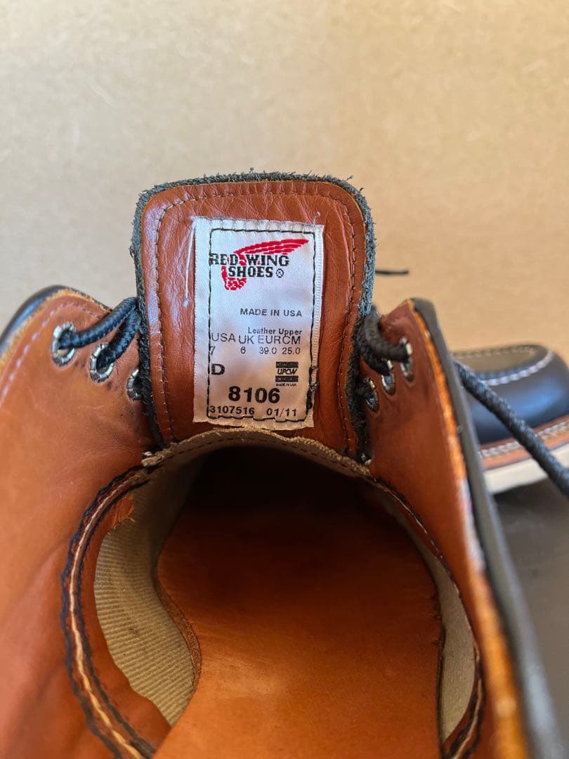 レッドウイングシューズ RED WING 8106 オックスフォード本革　黒