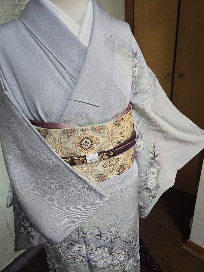 辻ヶ花　作家物　訪問着　一つ紋　高級袋帯　 正絹　フルセット　パールトーン加工