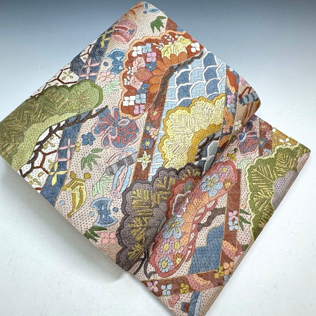 a*e様 【美品】豪華絢爛 富久露帯 戳沙 全通柄 刺繍 袋帯 桐箱付 中国技法