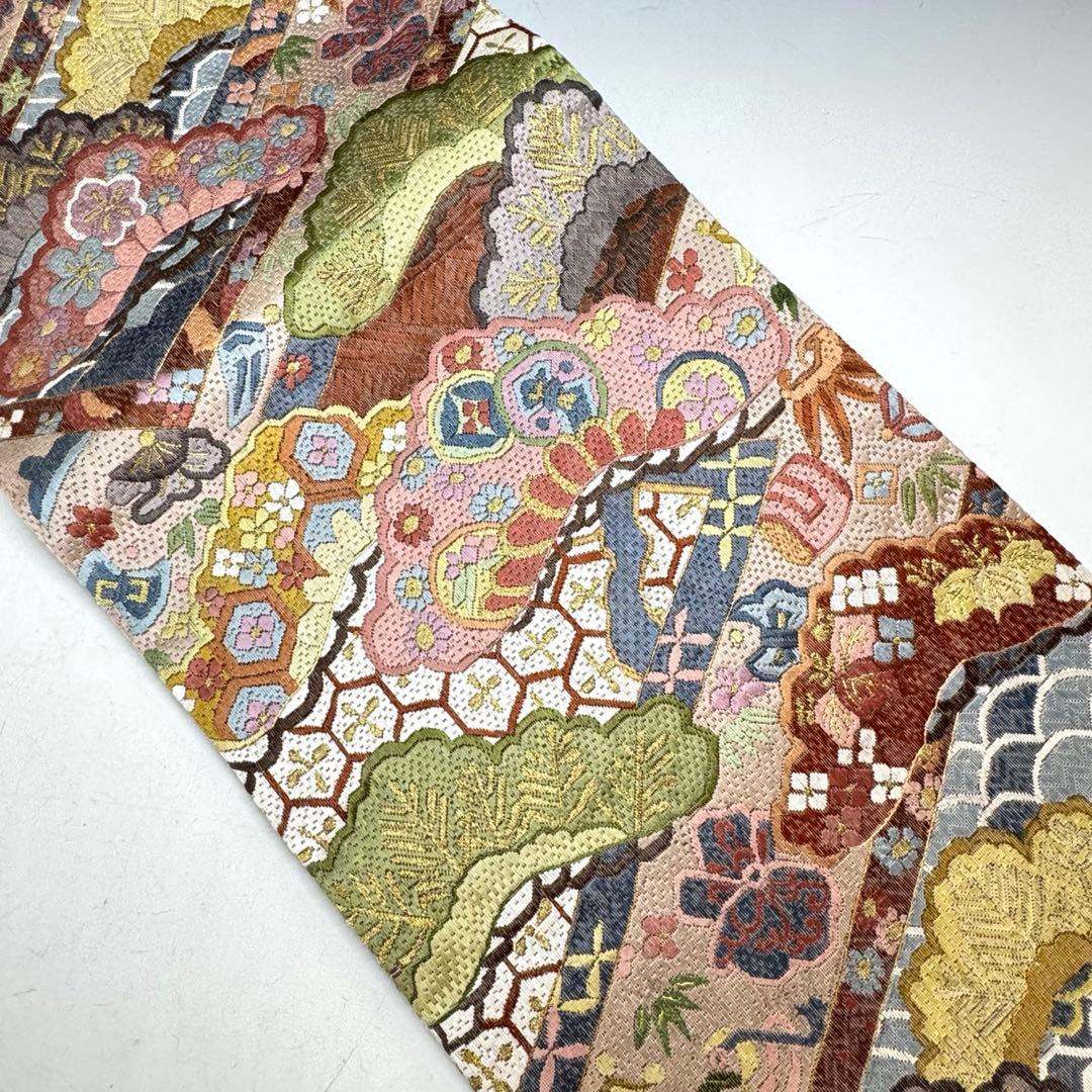 a*e様 【美品】豪華絢爛 富久露帯 戳沙 全通柄 刺繍 袋帯 桐箱付 中国技法