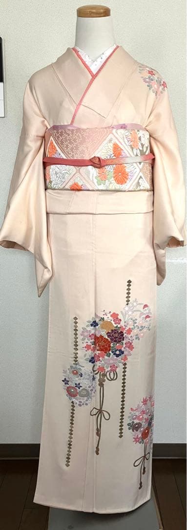 ゆい☆正絹☆訪問着 ペールピンク☆フォーマル☆結婚式、入園入学式、卒園卒業