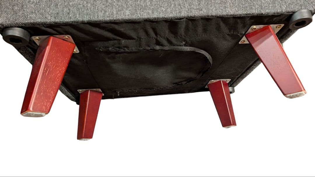 ローソファー フロアソファー 約幅53cm 1人掛け グレー 木製フレーム 脚付