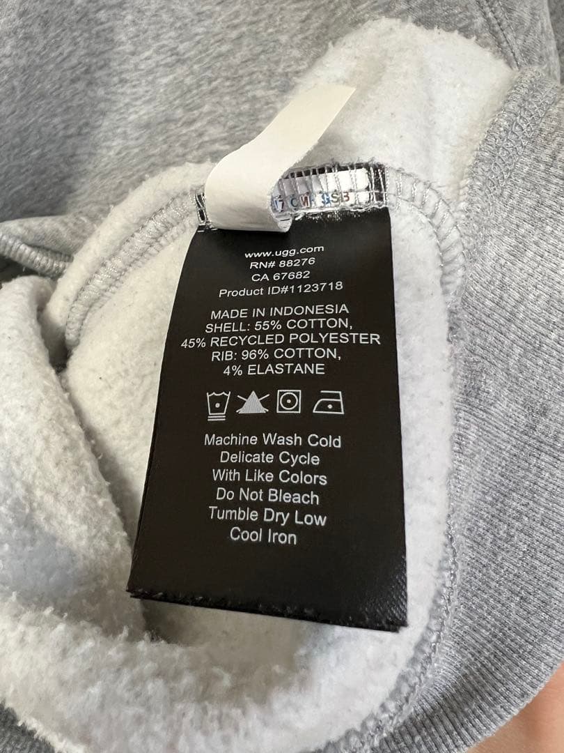 UGG ファーロゴ スウェット グレー ピンク 裏起毛 S