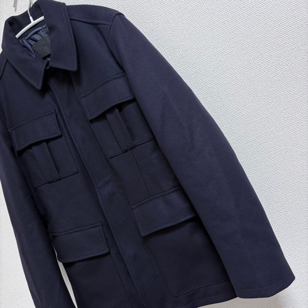 美品⬛︎PRADA⬛︎プラダ⬛︎ウールコート⬛︎ダークネイビー⬛︎48