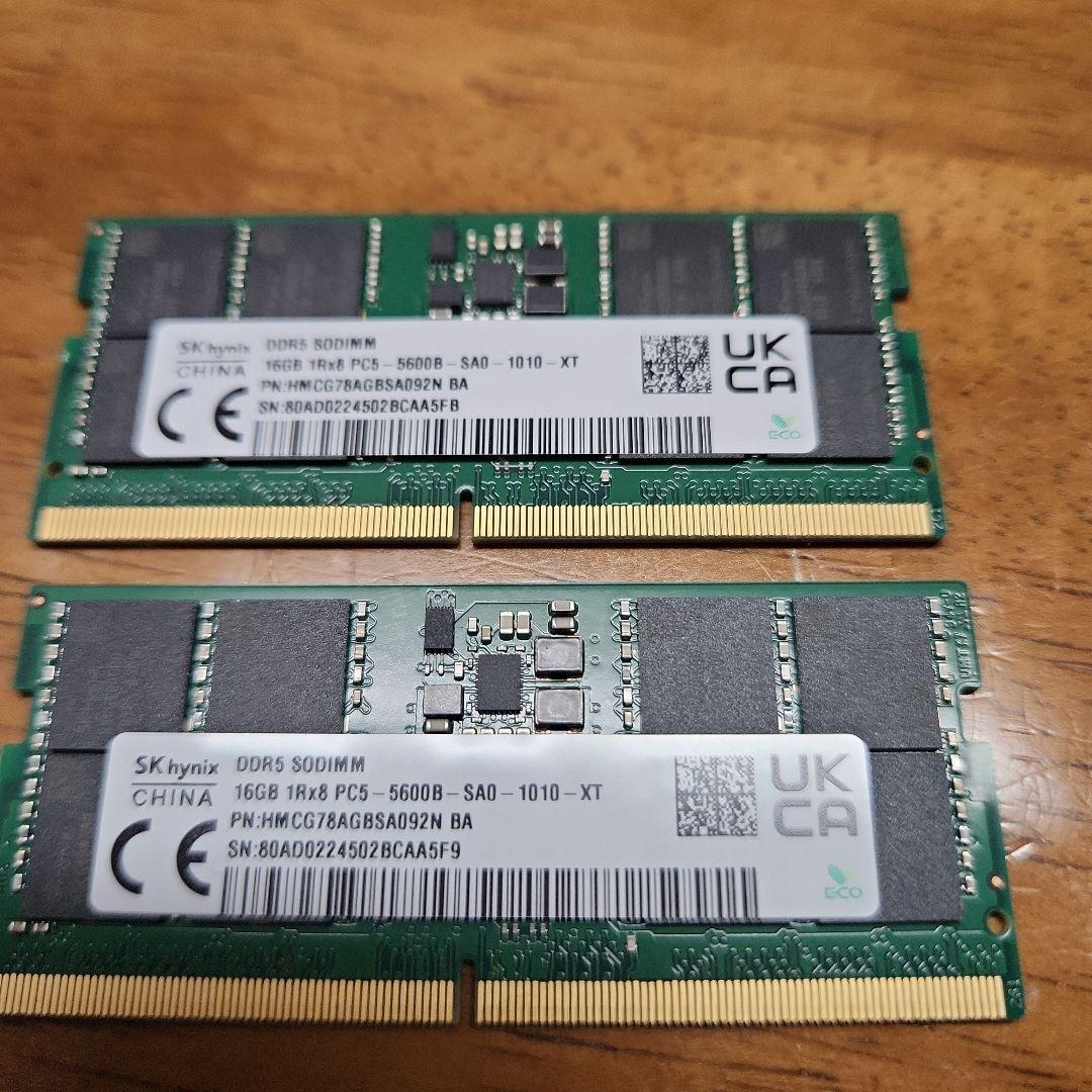 SK hynix DDR5 32GB メモリ 5600MT/s(16GBx2)