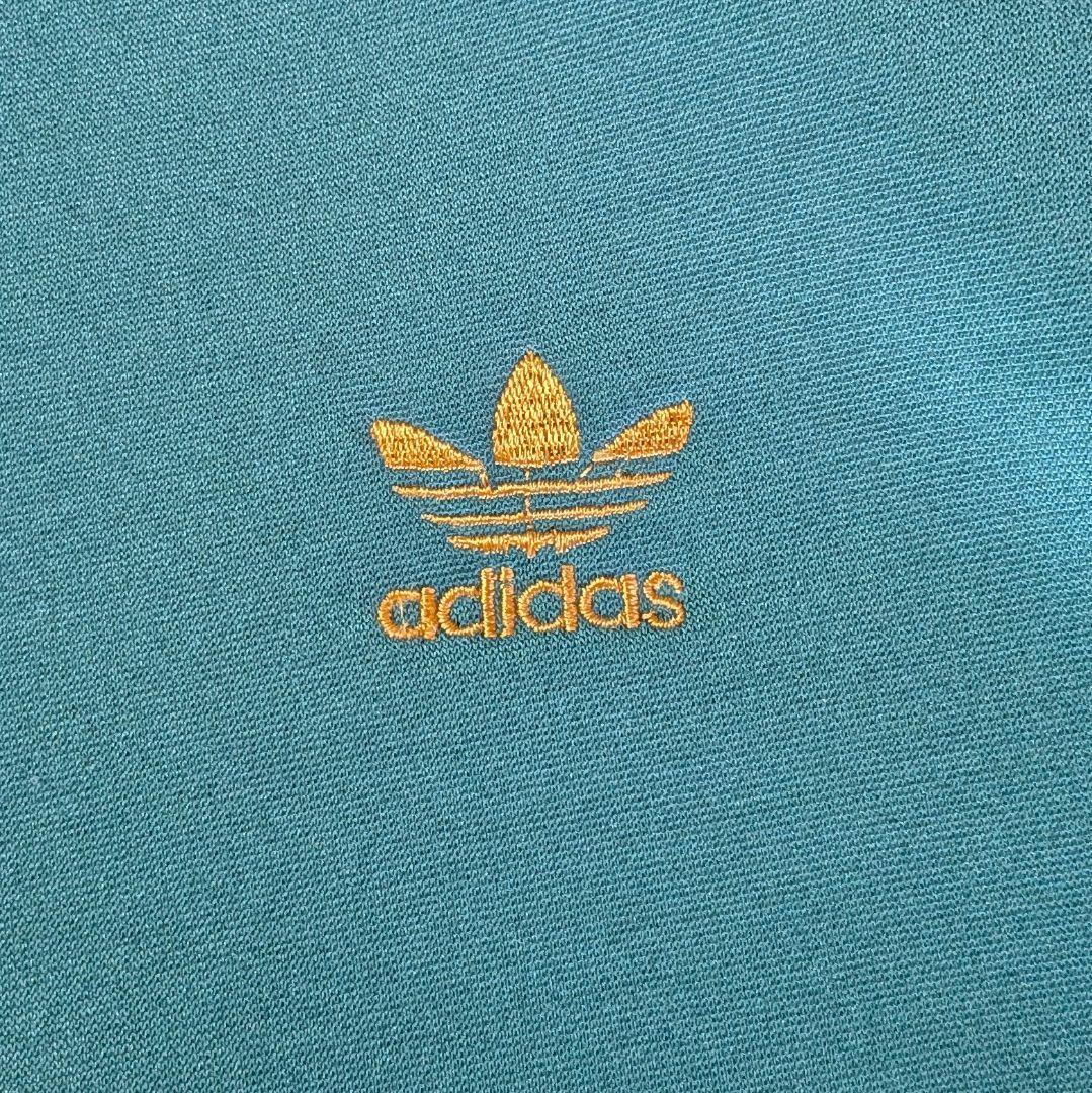 【超希少】西ドイツ80sアディダス デサント製ジャージ 緑×山吹 刺繍ビンテージ