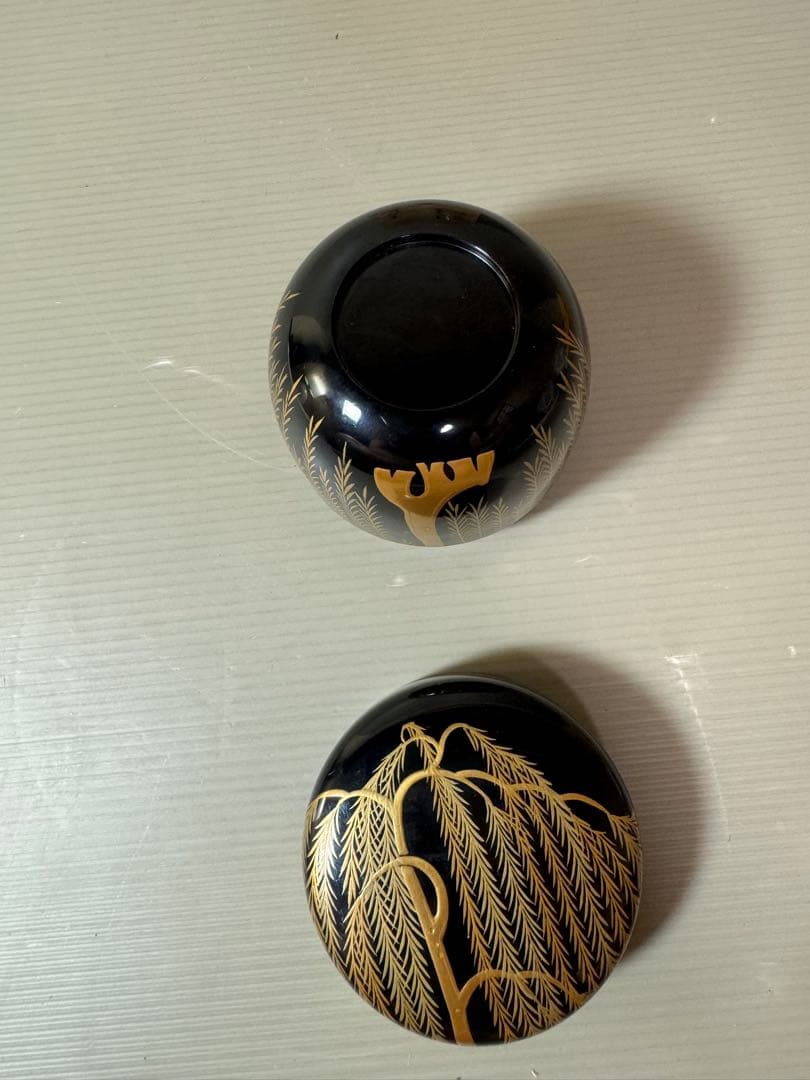 2882 【茶道具】柳蒔絵　棗　未使用