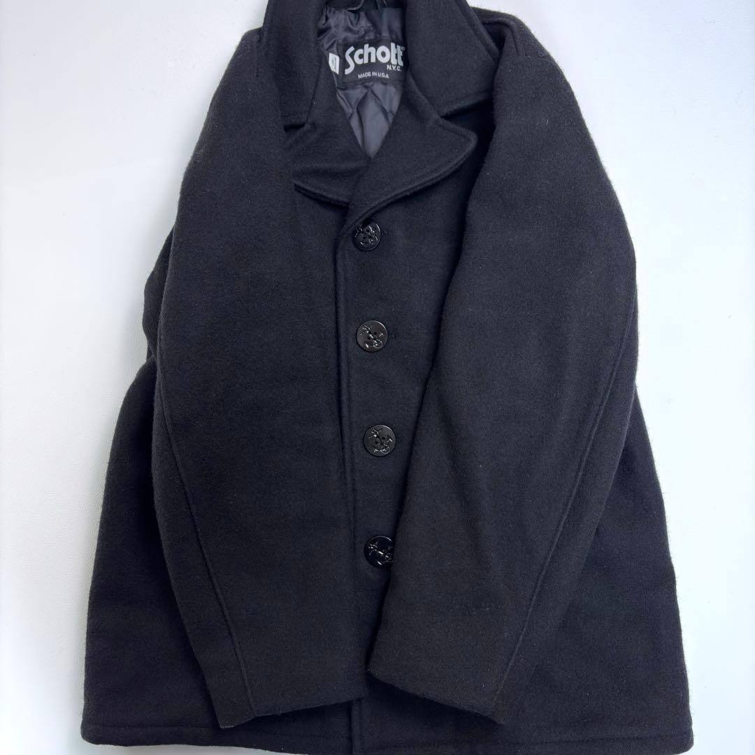 ショット シングル ピーコート キルティング メルトンウール 40 Schott