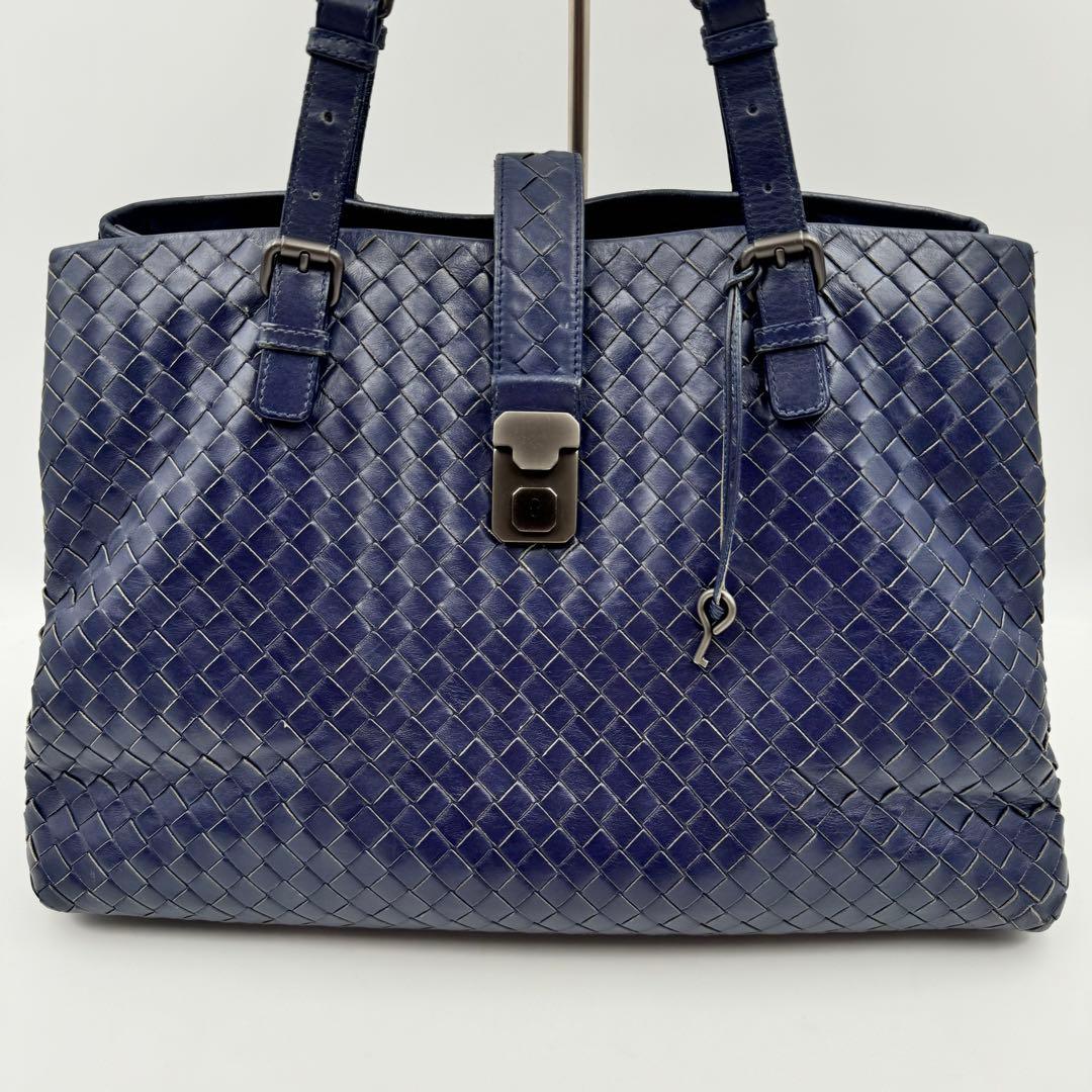 BOTTEGA VENETA ビジネスバッグ　ネイビー　カデナ A4収納