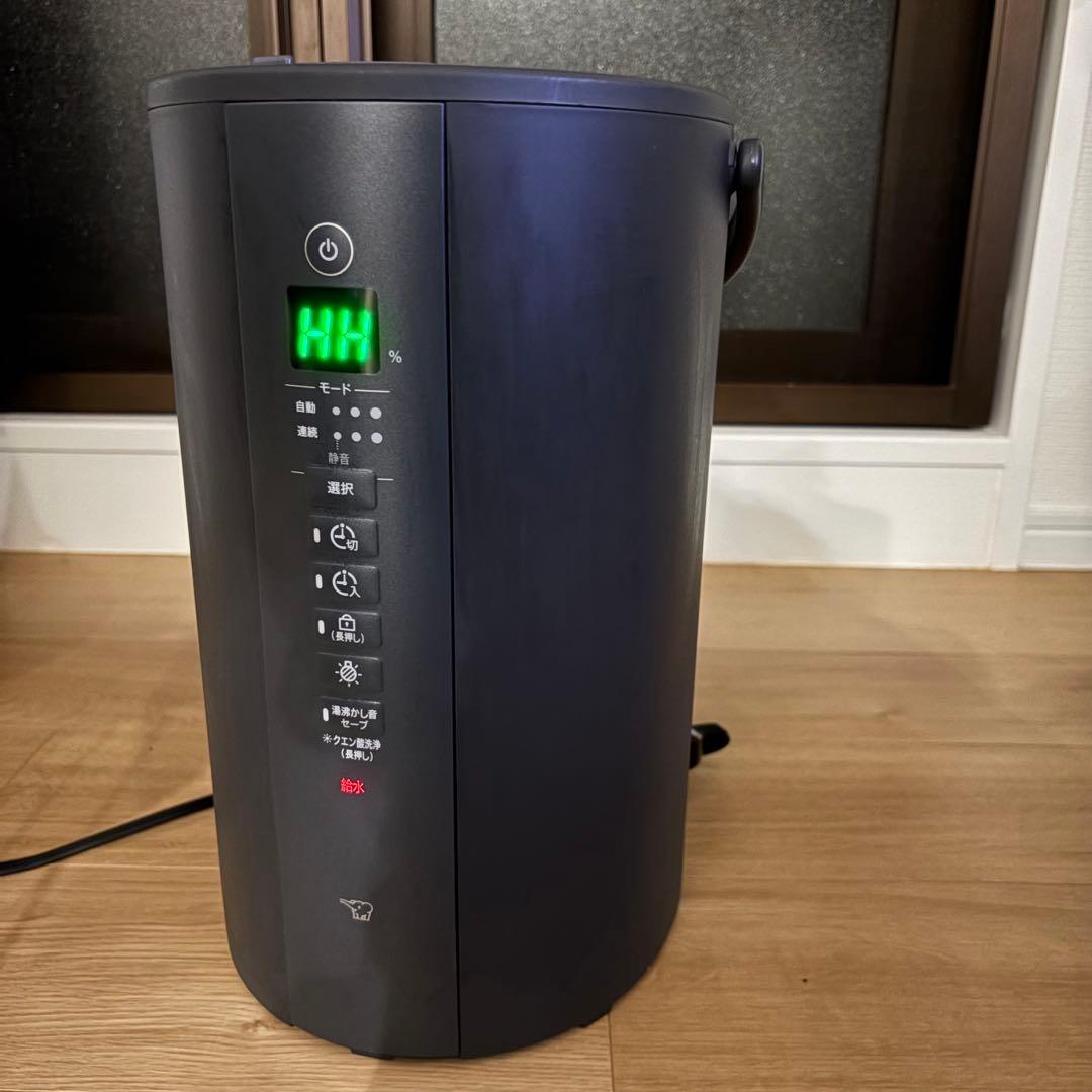 美品 2024年製 使用回数10回 象印 スチーム式加湿器 グレー 加湿器