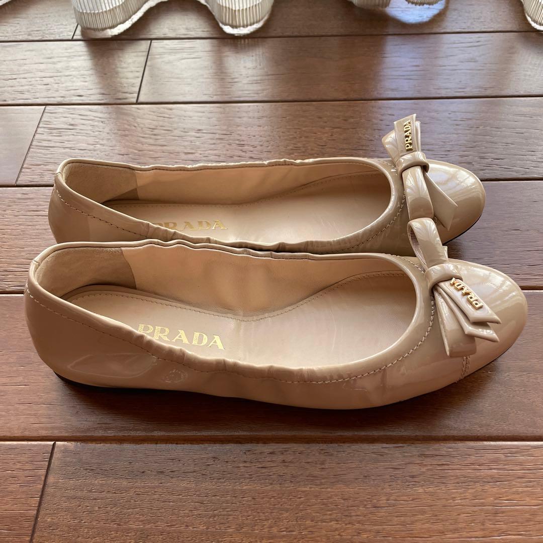 PRADA 美品　プラダ　フラット　バレエ　シューズ　バレエ 38 24cm
