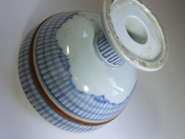 杯洗■染付十草紋盃洗 酒器 杯洗い 鉢 唐草 古美術 時代物 骨董品■