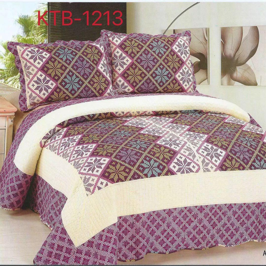 キルトベッドカバー3点セット綿マルチカバー キルティング 1126