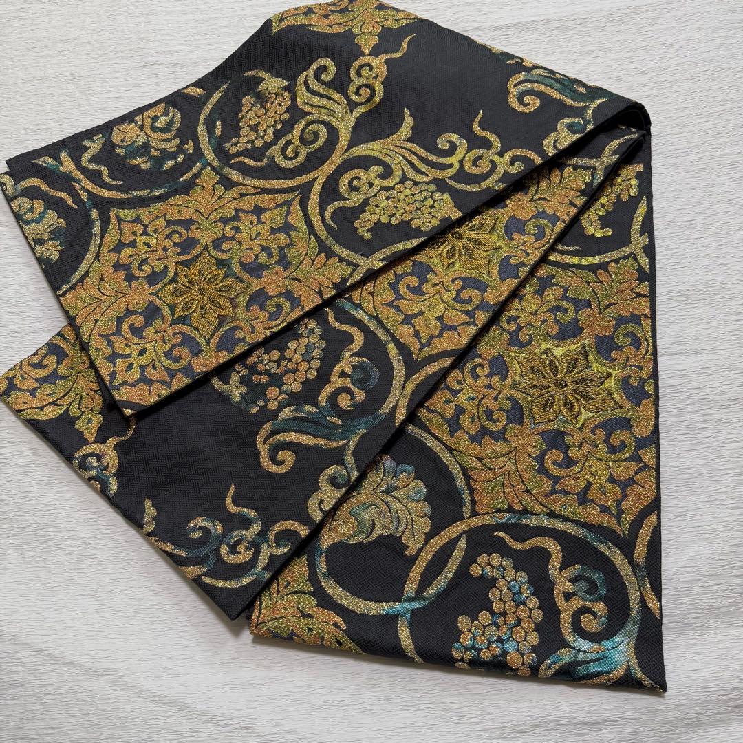 専用　m-83 葡萄唐草 アラベスク　六通 袋帯 正絹