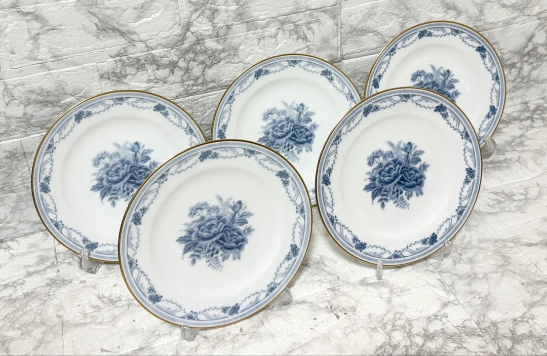 【未使用 5枚】大倉陶園 ブルーローズ Limited Edition 20cm