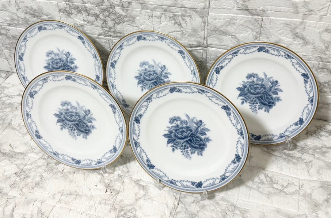 【未使用 5枚】大倉陶園 ブルーローズ Limited Edition 20cm