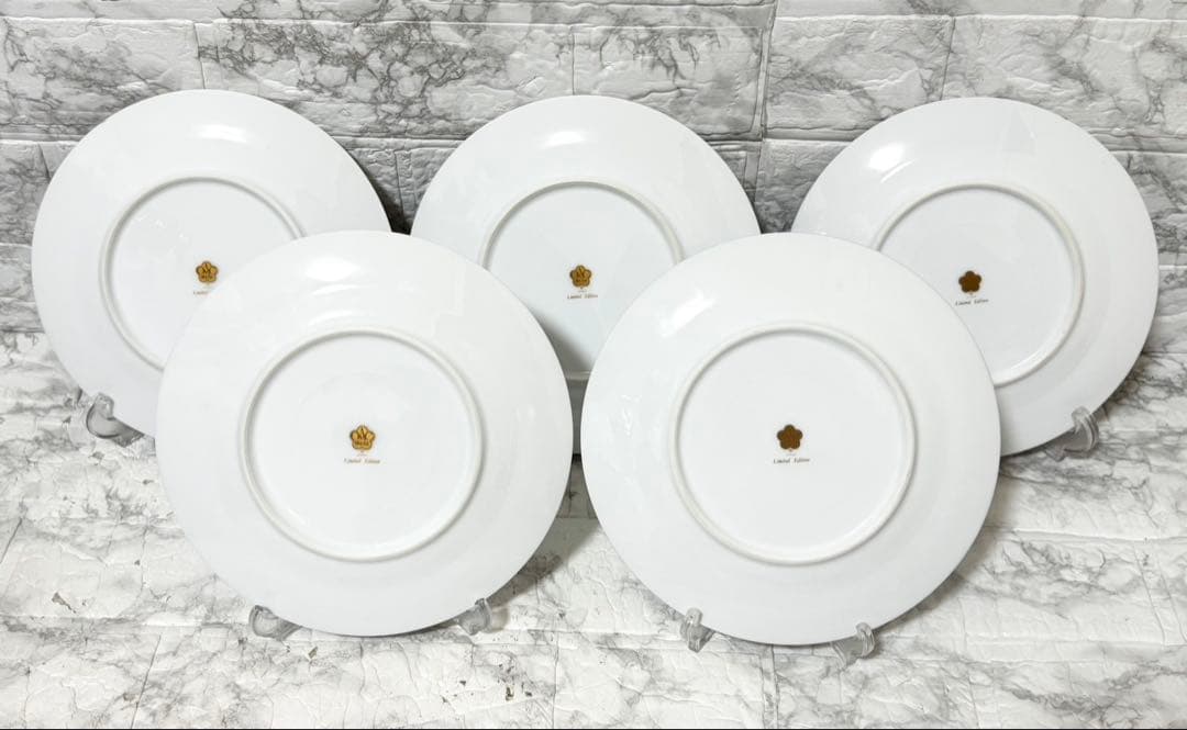 【未使用 5枚】大倉陶園 ブルーローズ Limited Edition 20cm