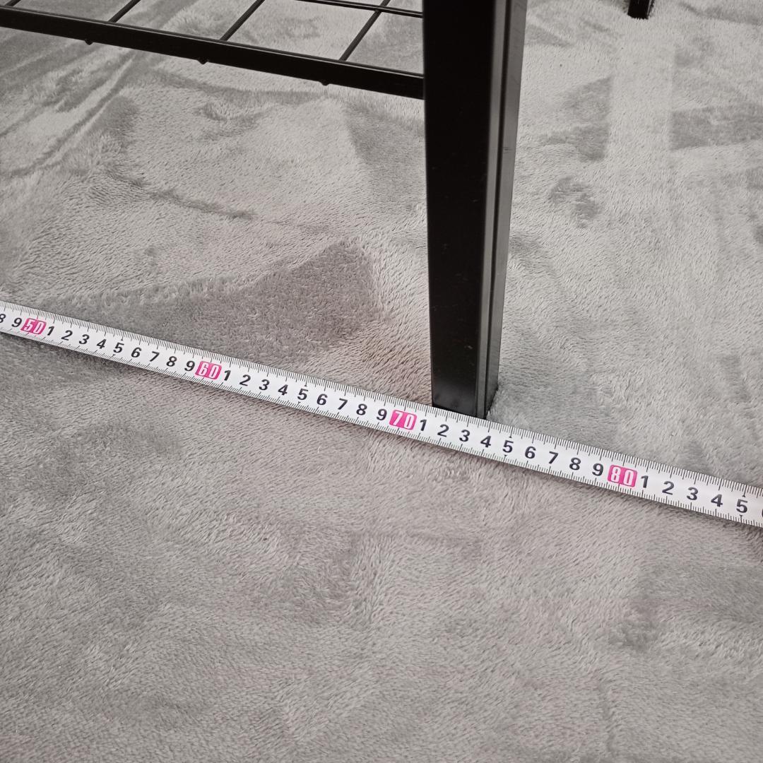 昭和レトロ ガラス アイアンフレーム ローテーブル 網棚付き ブラック 黒