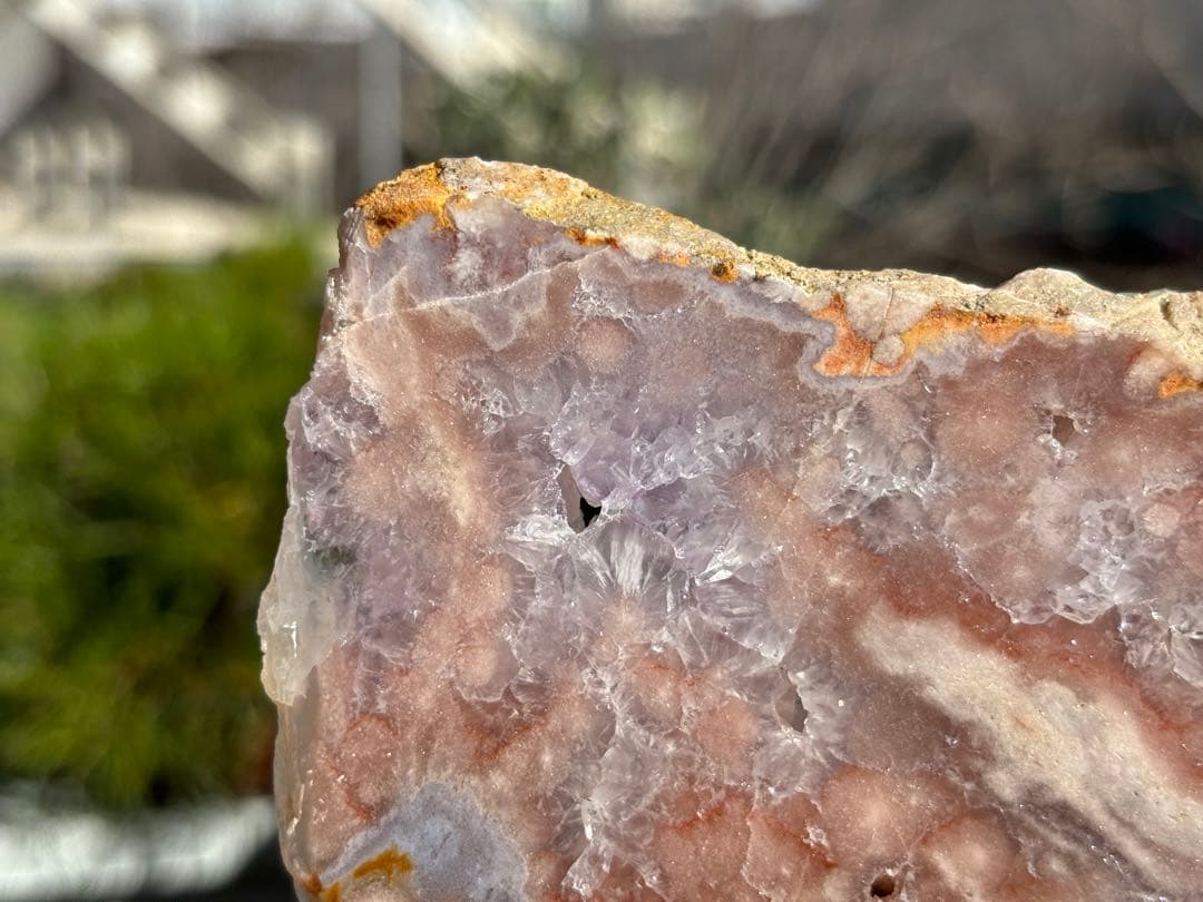 【恋愛運】MR98ピンクアメジスト・桜瑪瑙⭐️プレート大⭐️ジオード⭐️玄関・台座