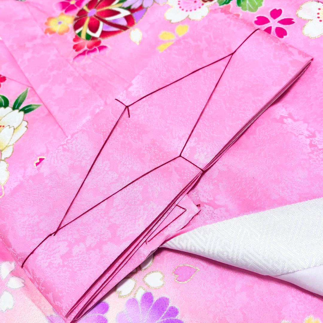 《新品》正絹 華やかな刺繍入❗️お宮参り 産着 襦袢付 新品たとう紙付 ピンク