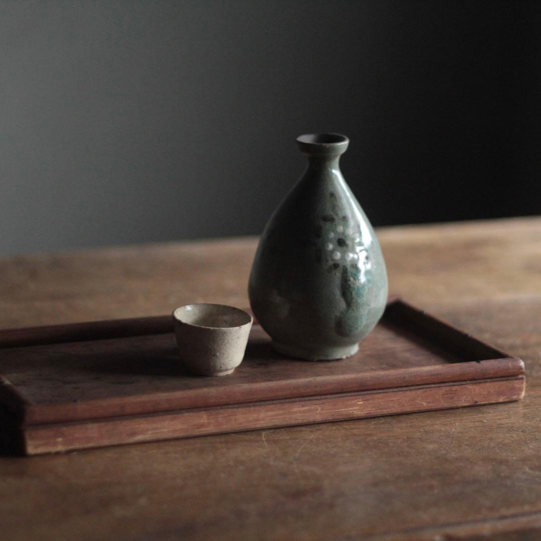 佳き木肌 木の トレイ トレー 古道具 アンティーク 煎茶道具 煎茶盆 独酌盆