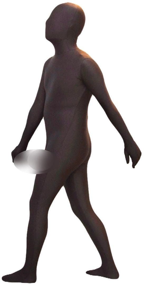 即購入OK。Mサイズ男性用光沢黒色凸仕様ゼンタイフルフェイスマスク全身タイツ