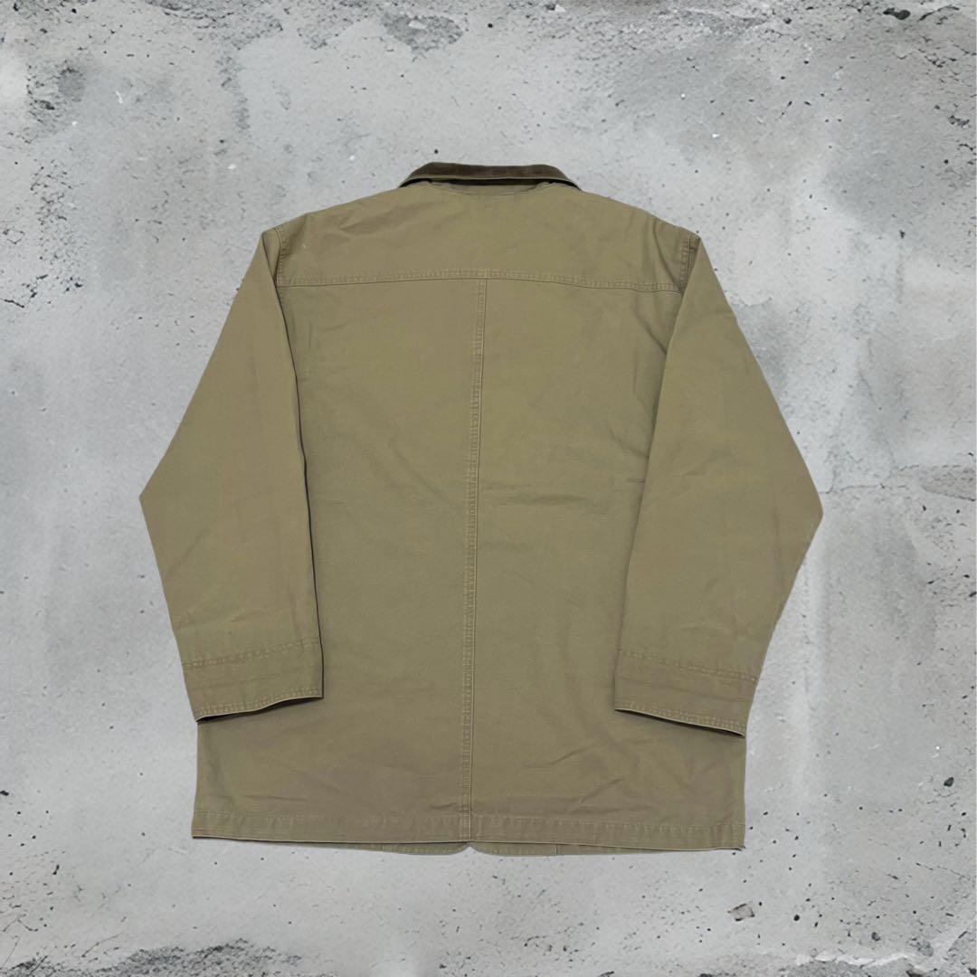 90s l.lbean vintage ベージュ カバーオールコーデュロイ襟 L
