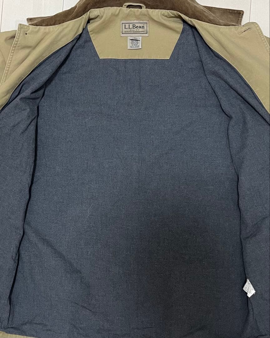 90s l.lbean vintage ベージュ カバーオールコーデュロイ襟 L