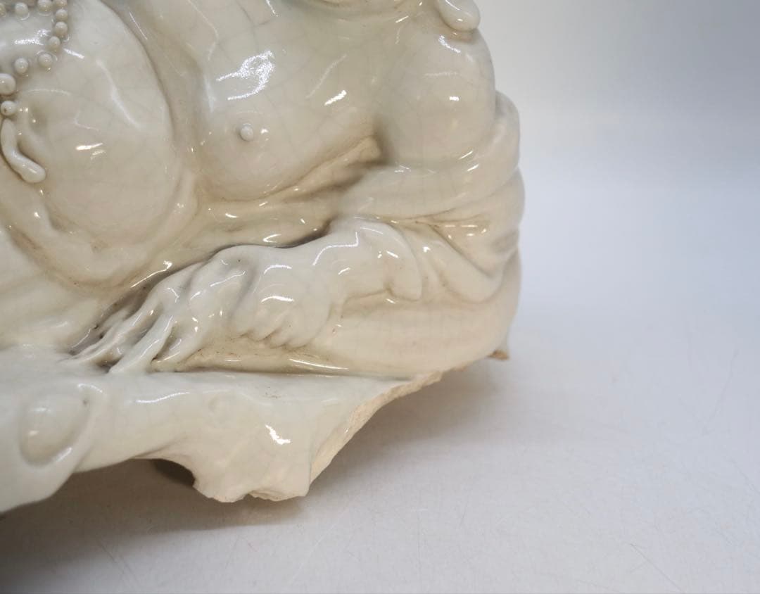 中国　清時代　徳化窯　白磁布袋佛像　送料込み260106