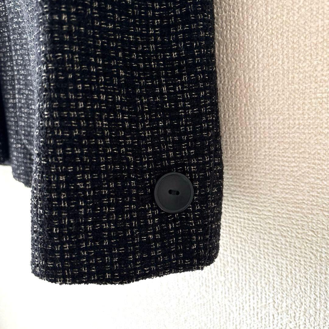 美品✨マックスマーラ テーラード ウール ツイード ジャケット 黒 白 40 L