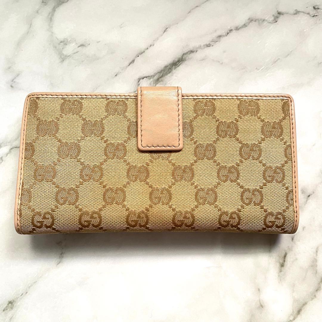 GUCCI グッチ 長財布 GGキャンバス ロゴプレート 0116-②