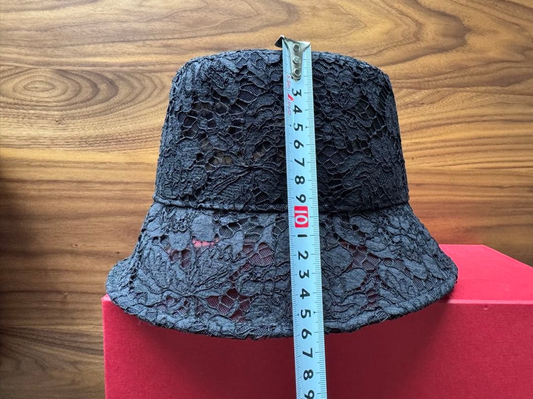 VALENTINO ブラック レース バケットハット