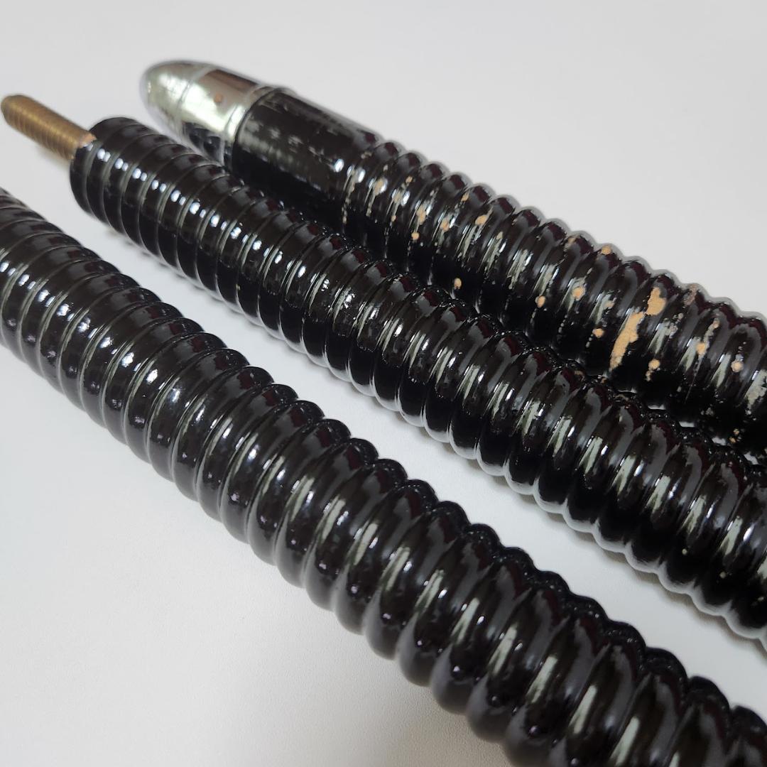 旗棒・旗用トランク・三脚　セット　黒塗千段巻棒・金ネジ式　中古品