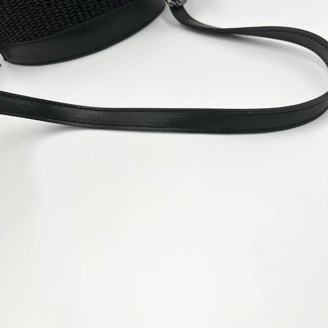 【美品】CHRISTIAN VILLA ラフィアコンビスクエア 2way バケツ