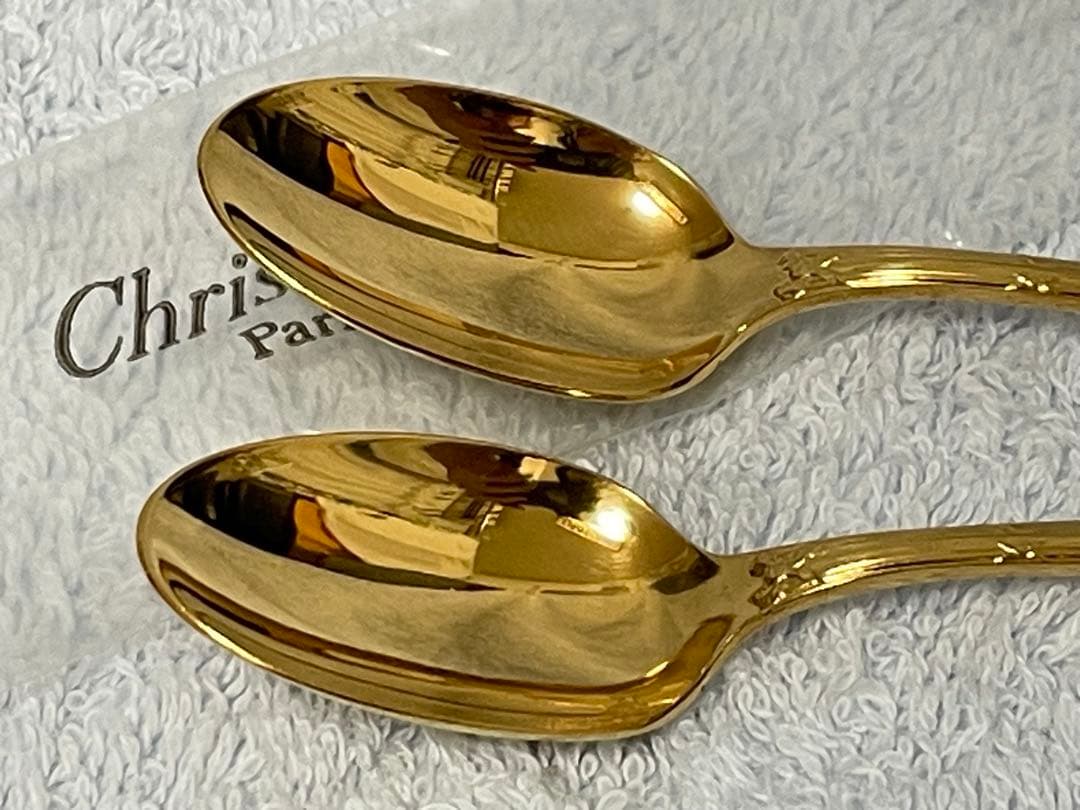 未使用品⭕️廃盤希少クリストフル ゴールド モカスプーン 2本