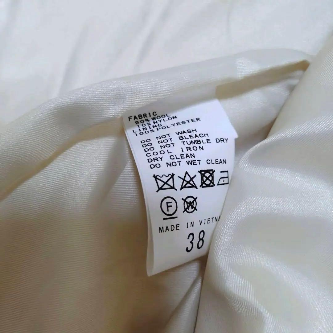 Spick & Span ノーカラーコート ホワイト 白 Mサイズ 38