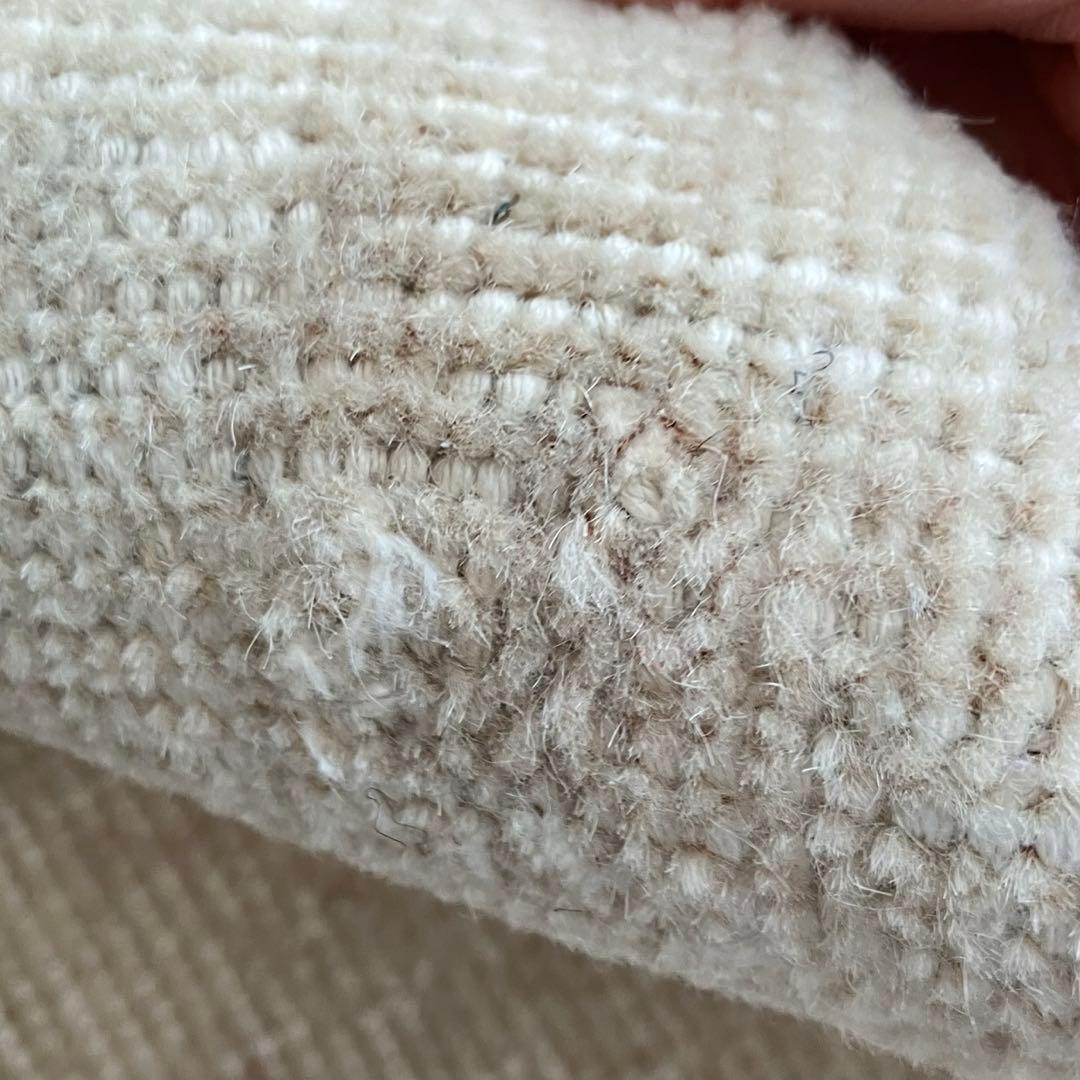 ペールミルキー✳︎62×147✳︎ピンク　ライン深ブルー　トルコヴィンテージラグ