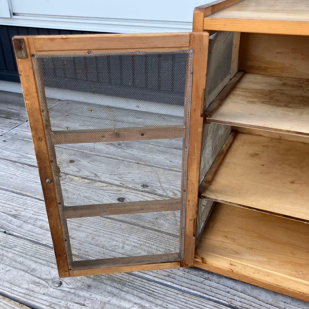 昭和レトロ 蝿帳食器棚 キッチン収納 収納棚 網戸棚 網棚 飾り棚 戸棚 小物入