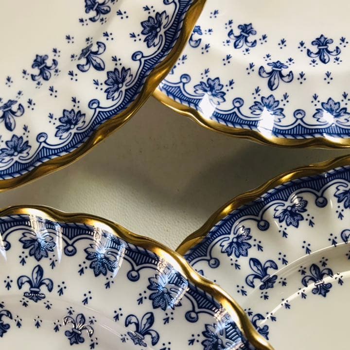 スポード  フルールドリスブルー　デザートプレート６枚セット