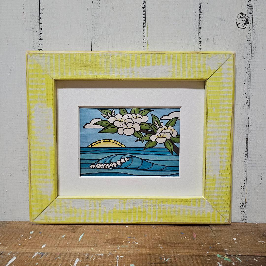 ちぃちゃん　ヘザーブラウン　パイン65ターコイズスクエアレモンM　額縁