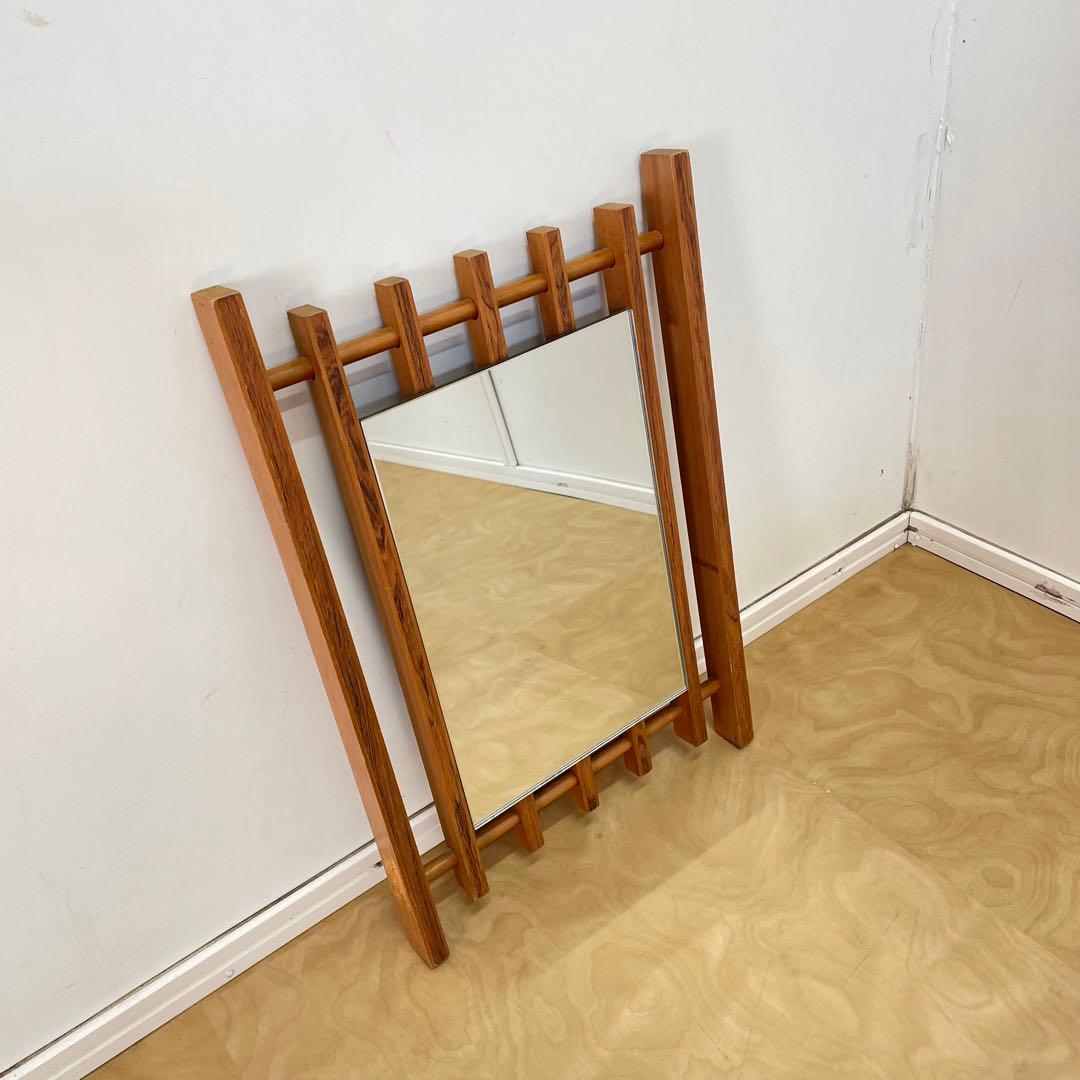 ビンテージ ウォールミラー 木枠ミラー 鏡 壁掛け 立て掛け アンティーク