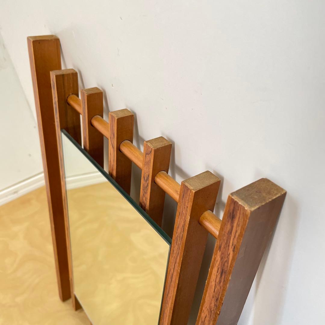 ビンテージ ウォールミラー 木枠ミラー 鏡 壁掛け 立て掛け アンティーク