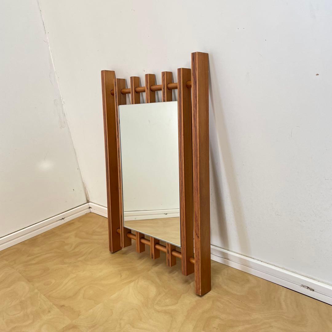 ビンテージ ウォールミラー 木枠ミラー 鏡 壁掛け 立て掛け アンティーク