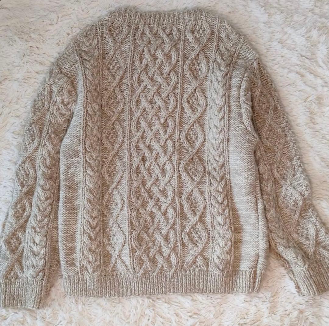 PHERROW'S ケーブルニットセーター ベージュ