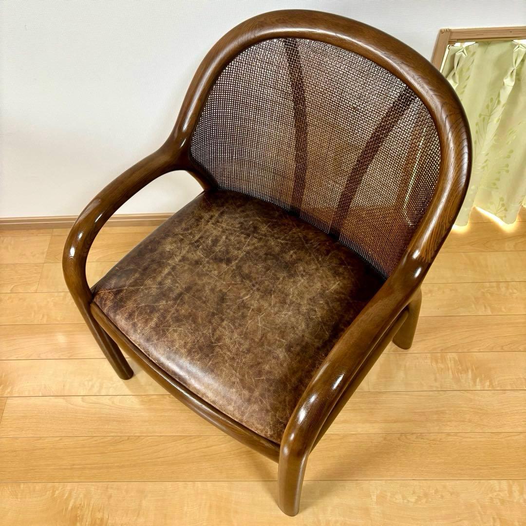 karimoku カリモク 籐 ラタン 木製 ダイニングチェア 昭和レトロ