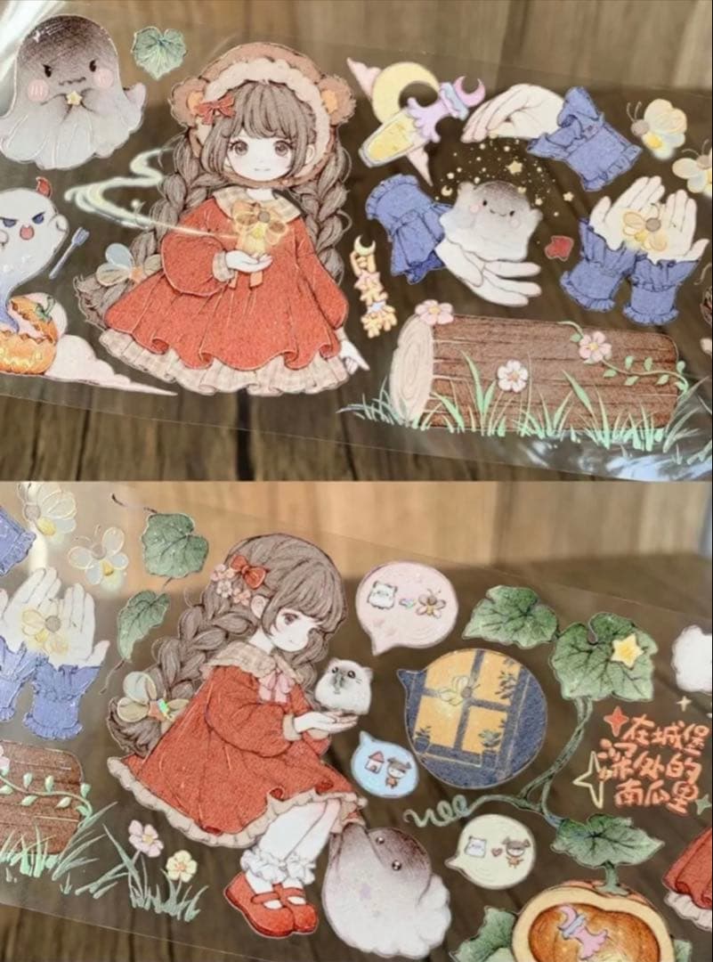 贝壳光 小猫鬼 7cm×10m 海外マスキングテープ　海外マステ　人物